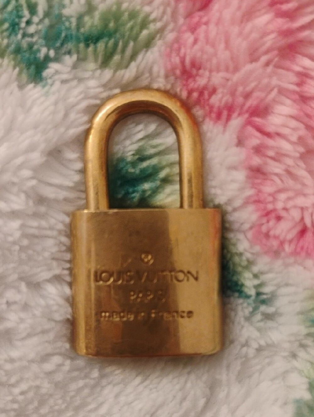 Louis Vuitton Gold Tone Padlock with Key - Branded LV Accent #312 - Picture 4 of 5